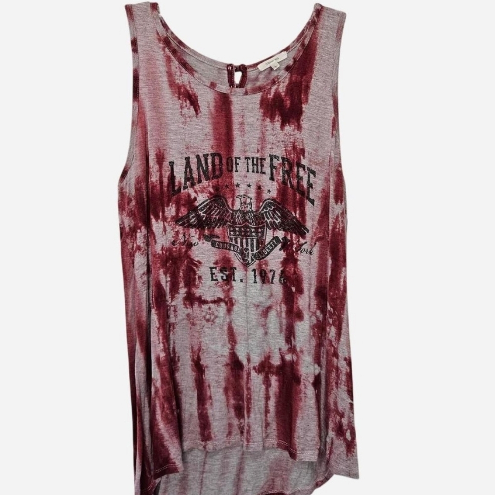 Maurices Tie Dye "Land of the Free" Tank Top Women's Size Large - Picture 1 of 8